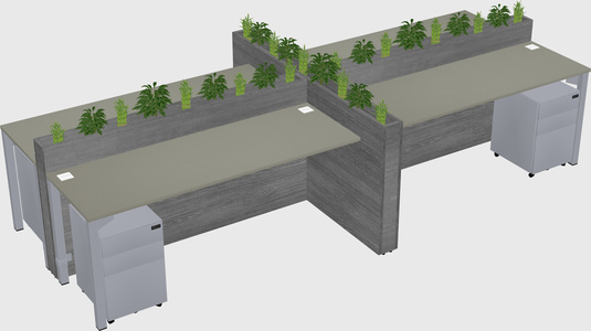 Rectangular shared desk