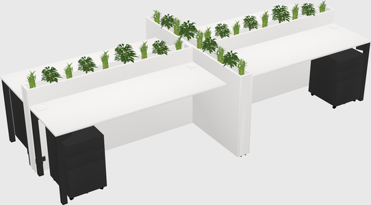 Rectangular shared desk