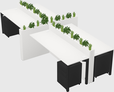 Rectangular shared desk