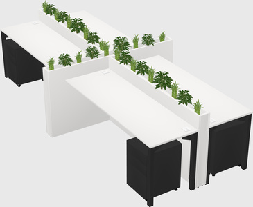 Rectangular shared desk