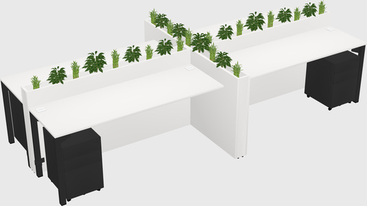 Rectangular shared desk
