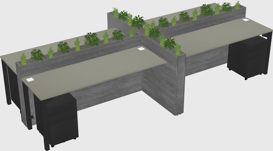 Rectangular shared desk