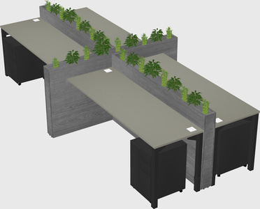Rectangular shared desk