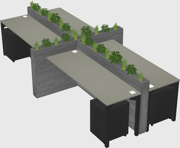 Rectangular shared desk