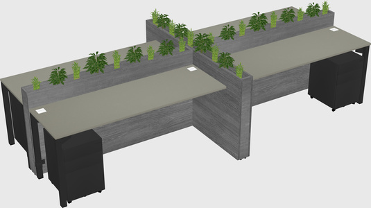 Rectangular shared desk