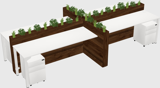Rectangular shared desk