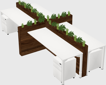 Rectangular shared desk