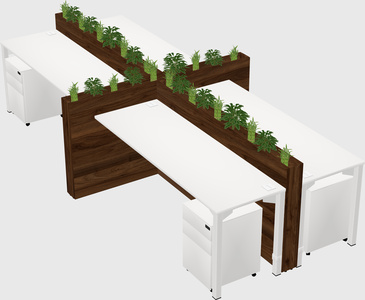 Rectangular shared desk