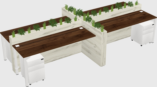 Rectangular shared desk