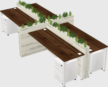 Rectangular shared desk