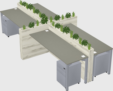 Rectangular shared desk