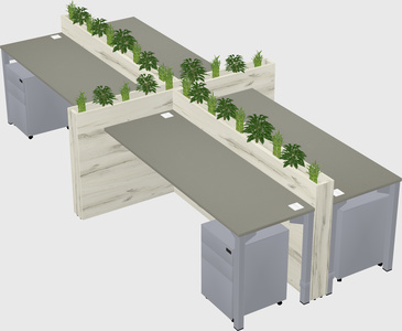 Rectangular shared desk