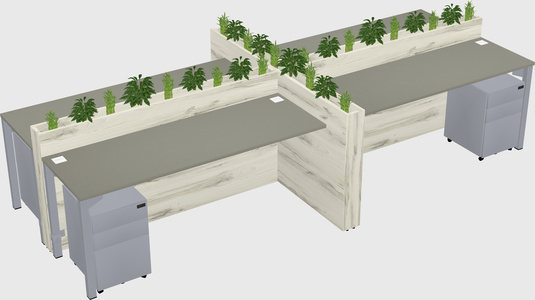 Rectangular shared desk