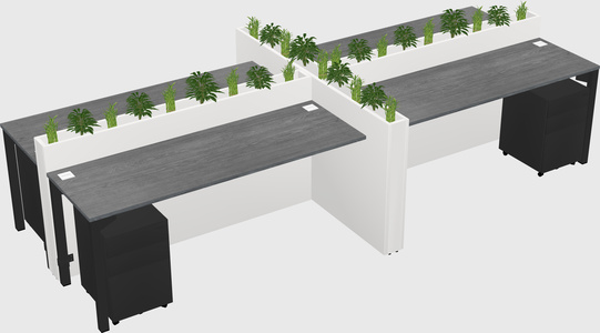 Rectangular shared desk