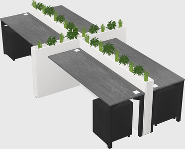 Rectangular shared desk