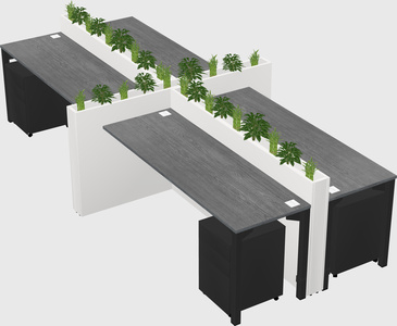 Rectangular shared desk