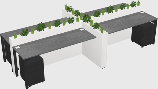Rectangular shared desk