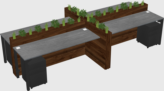 Rectangular shared desk