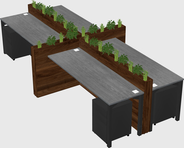 Rectangular shared desk