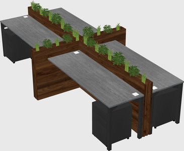 Rectangular shared desk