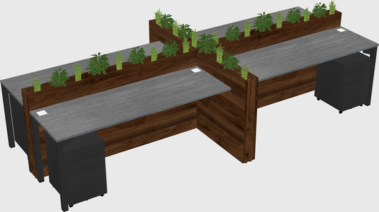 Rectangular shared desk