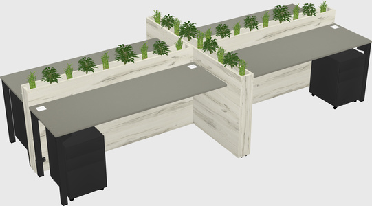 Rectangular shared desk