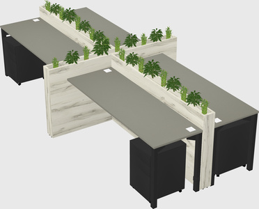 Rectangular shared desk