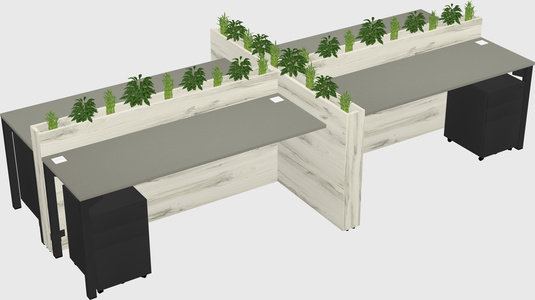Rectangular shared desk