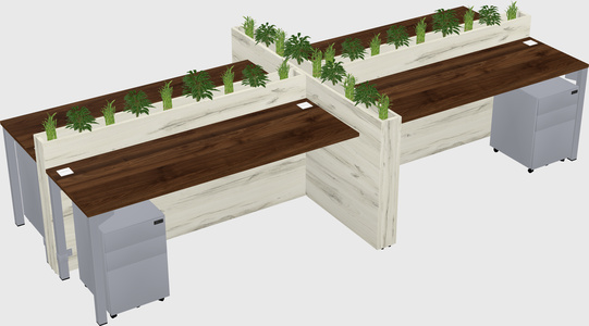Rectangular shared desk