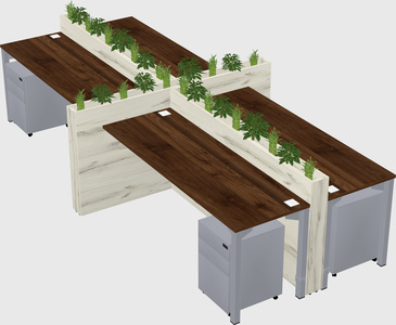 Rectangular shared desk