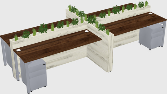 Rectangular shared desk