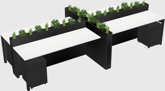 Rectangular shared desk