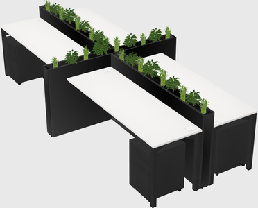 Rectangular shared desk