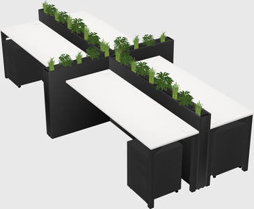 Rectangular shared desk