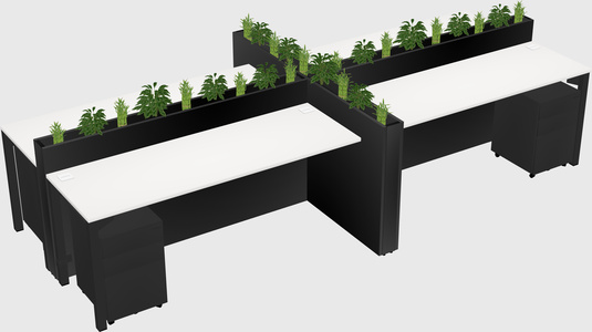Rectangular shared desk
