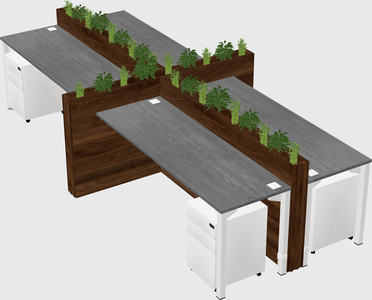 Rectangular shared desk