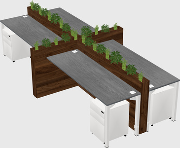 Rectangular shared desk