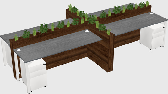 Rectangular shared desk
