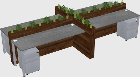 Rectangular shared desk