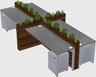 Rectangular shared desk