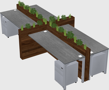 Rectangular shared desk