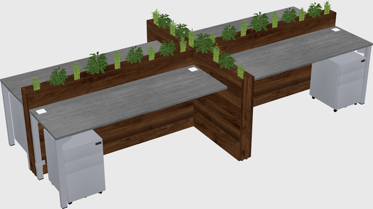 Rectangular shared desk