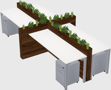 Rectangular shared desk