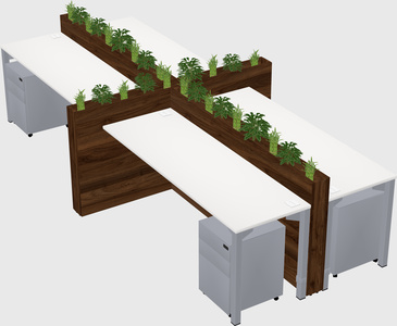 Rectangular shared desk
