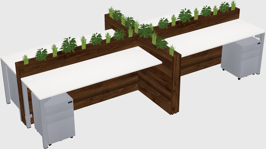 Rectangular shared desk