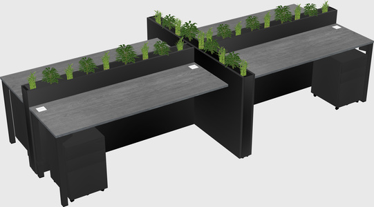 Rectangular shared desk