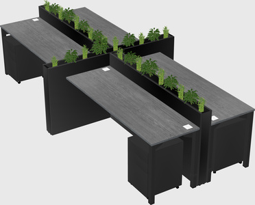 Rectangular shared desk