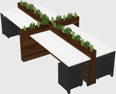 Rectangular shared desk