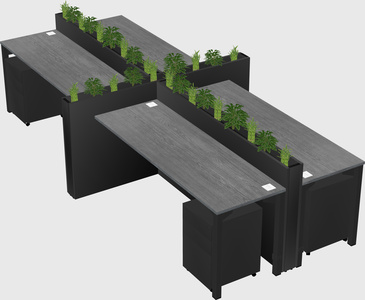 Rectangular shared desk