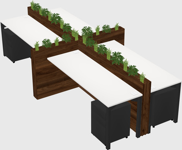 Rectangular shared desk